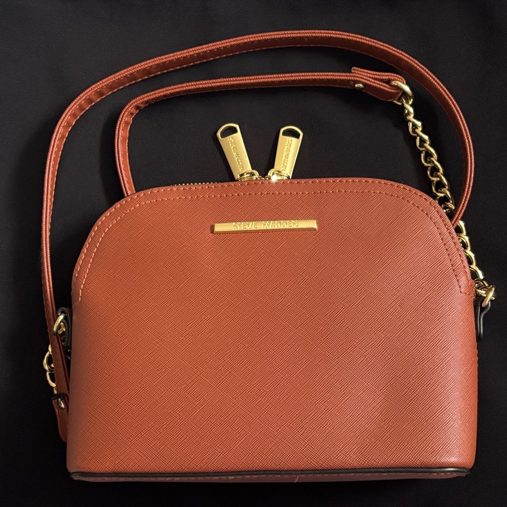 Steve Madden Terracotta Crossbody Bag with Gold Accents